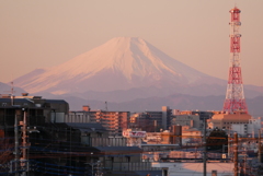 朝焼けの富士山