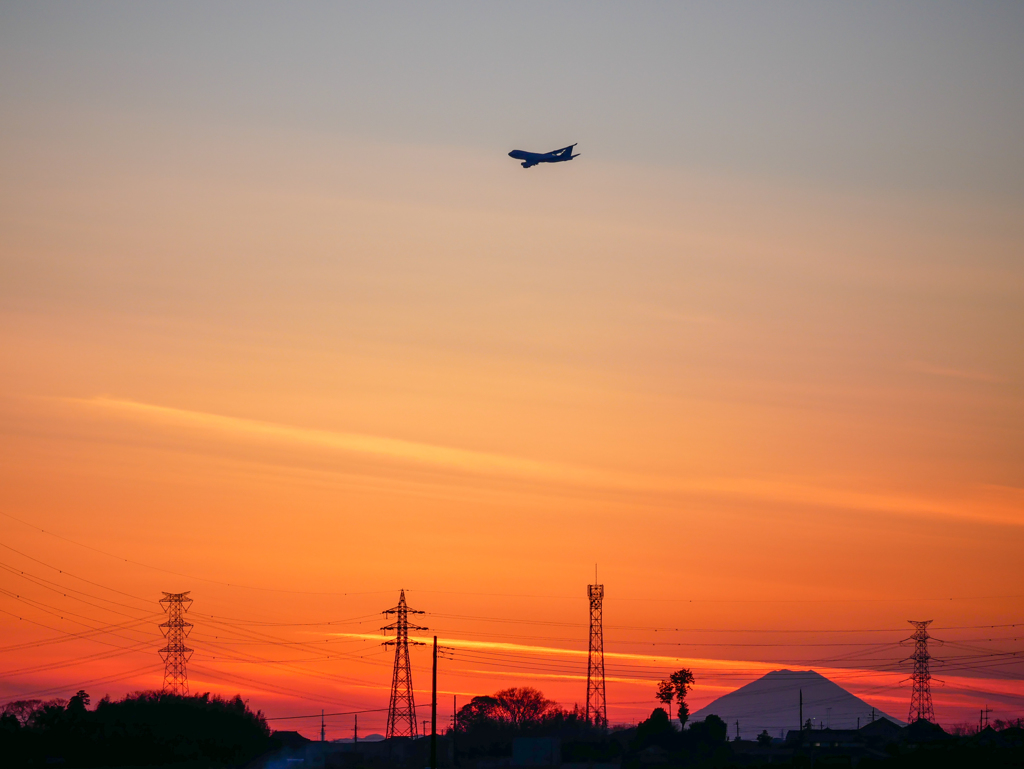 夕焼けヒコーキ