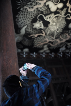京都 建仁寺 龍の天井画を撮る