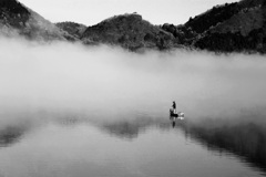 冬の湖上