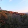 夕日に照らされる近くの山　2