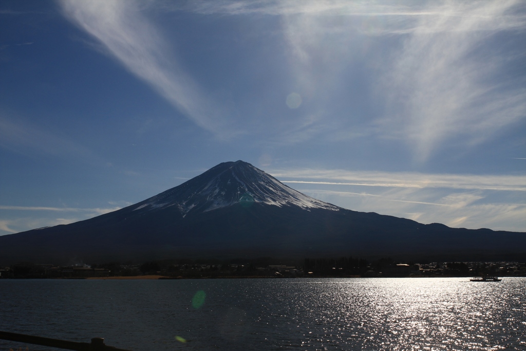 お昼の河口湖