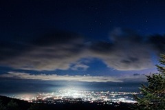 小諸夜景と夜空_1