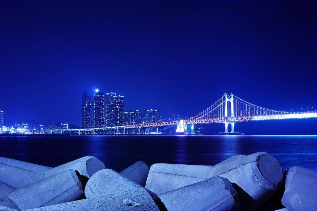 韓国　釜山　広安里からの夜景