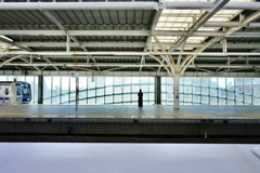 alone on the platform