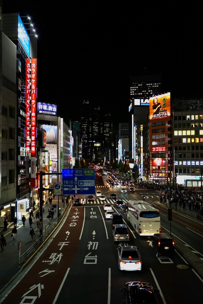 新宿駅南口甲州街道上