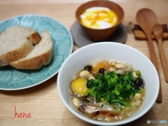 春雨と菜の花の野菜たっぷりsoup