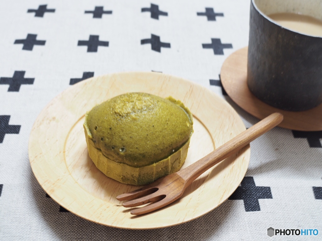 米粉の豆乳抹茶蒸しパンを作りました