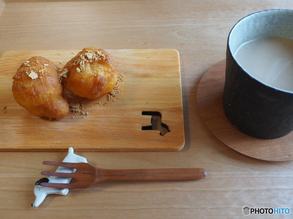 昨日のおやつ・きな粉が好きだから