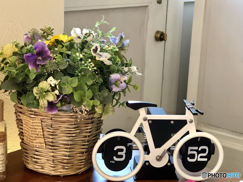 お花と自転車