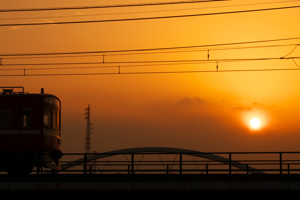 夕陽に黄昏る