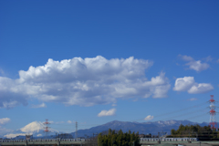 富士山と丹沢山と青空