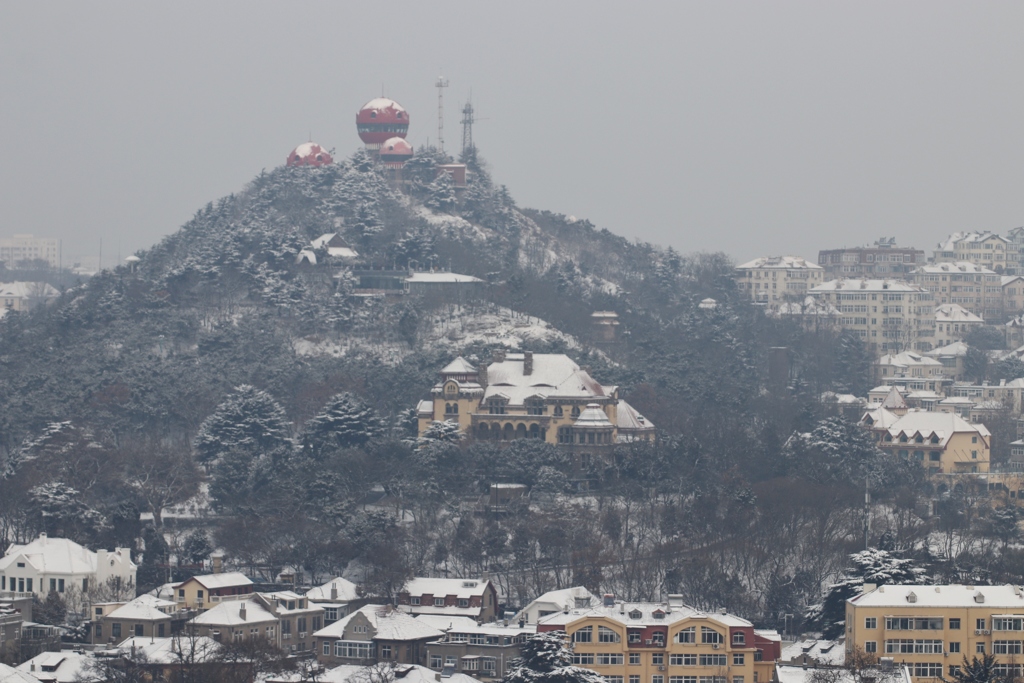 青島の雪景色