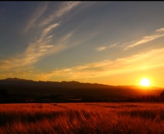 富良野麓郷の夕陽、夕焼け
