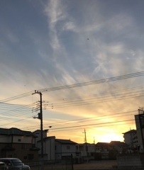 昨日の夕日。。