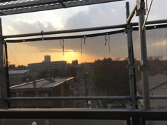 足場の向こうに。。