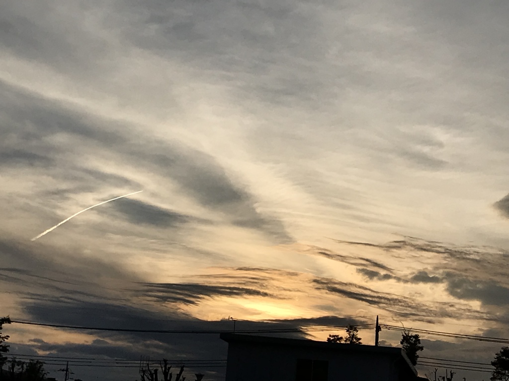 水墨画のような。。今日の夕暮れ(^^)