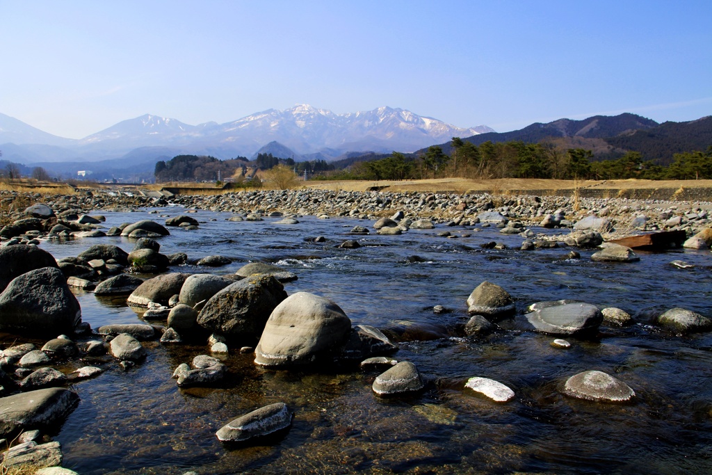大谷川と日光連山