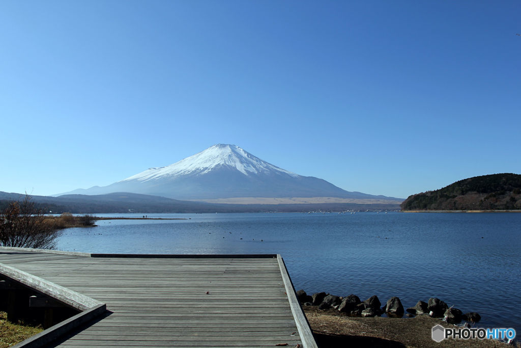 山中湖と富士山