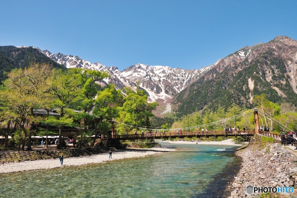 河童橋下流から