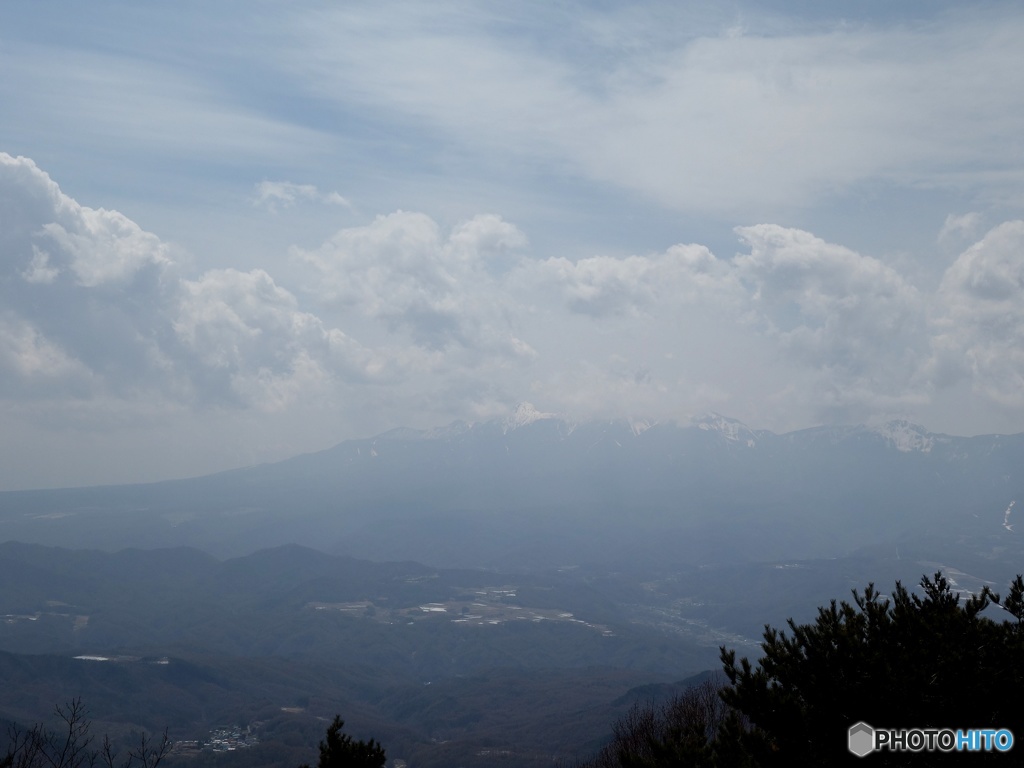 八ヶ岳には雲が