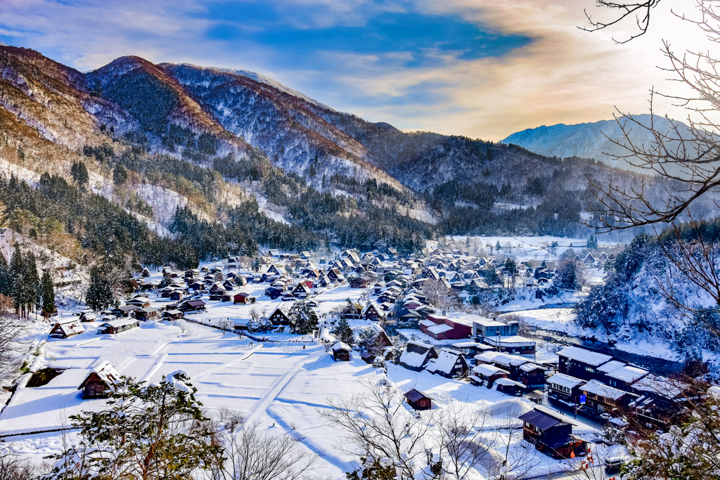 白川郷の雪景色