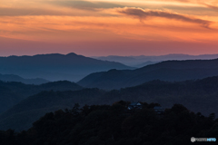 夕暮れの備中松山城