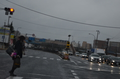 雨の交差点