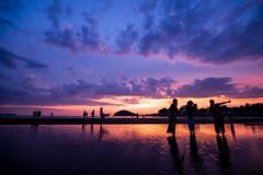 父母が浜　夕景