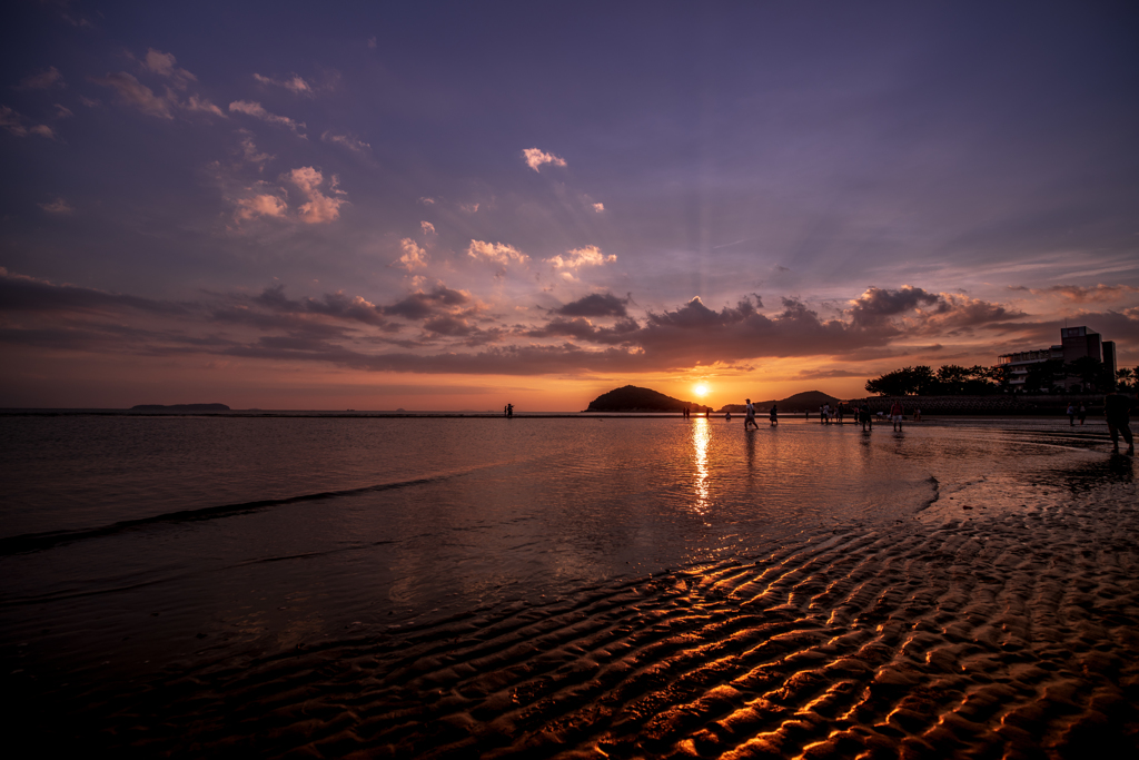 父母が浜　夕景