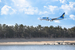 神戸空港へ着陸