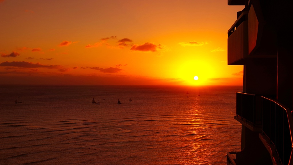 眩しい夕日