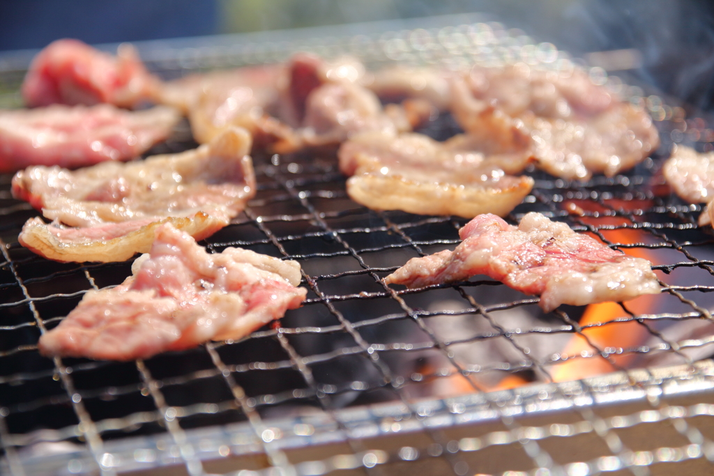休日昼に外で食べる肉は超うまい！
