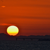 夕陽に。