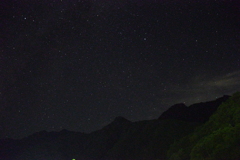満天の星空の下で。