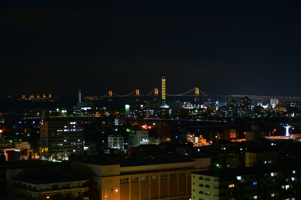 夜の丸亀。