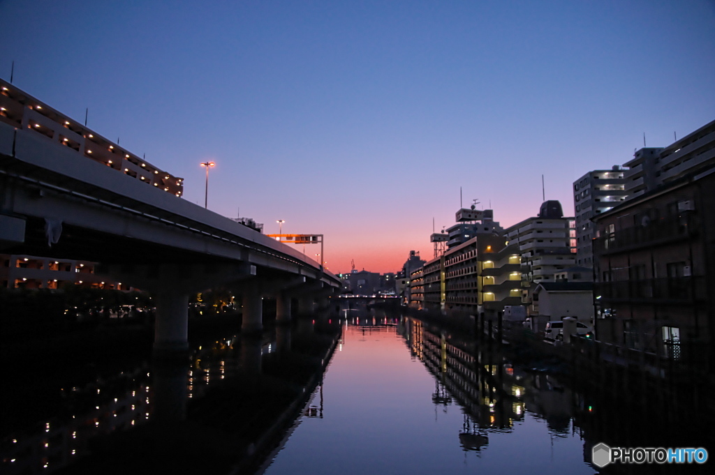 浦島町の夕焼け