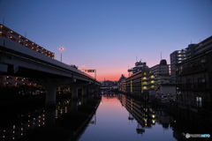 浦島町の夕焼け