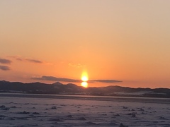 だるまさんのような太陽…能取湖にて