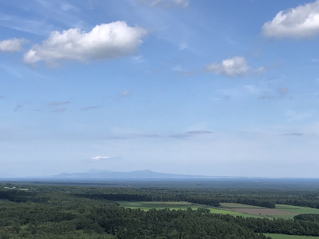 遠くに国後島