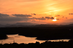 登茂山展望台の夕日