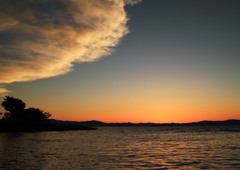 夕景の琵琶湖