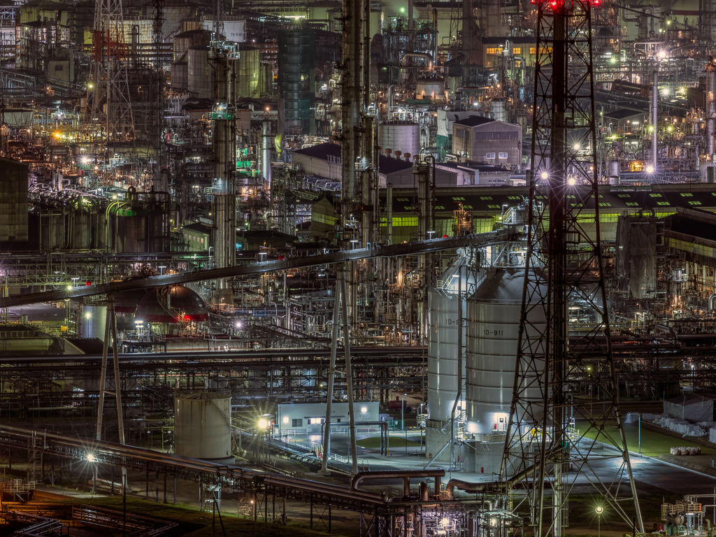 工場夜景（水島コンビナート）