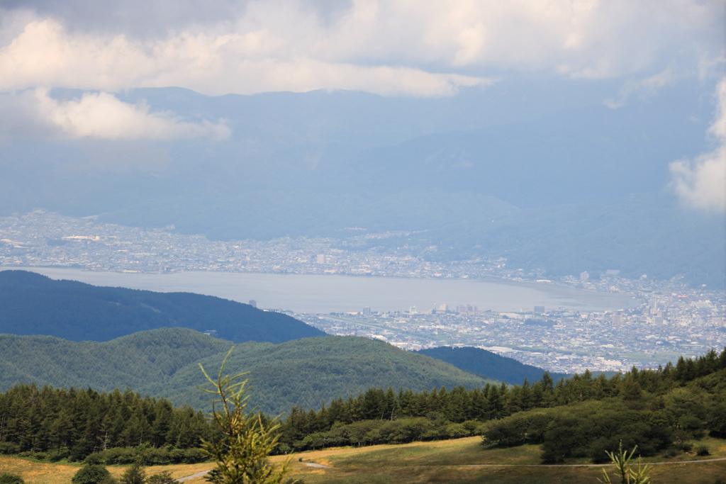 入笠山山頂からの諏訪湖