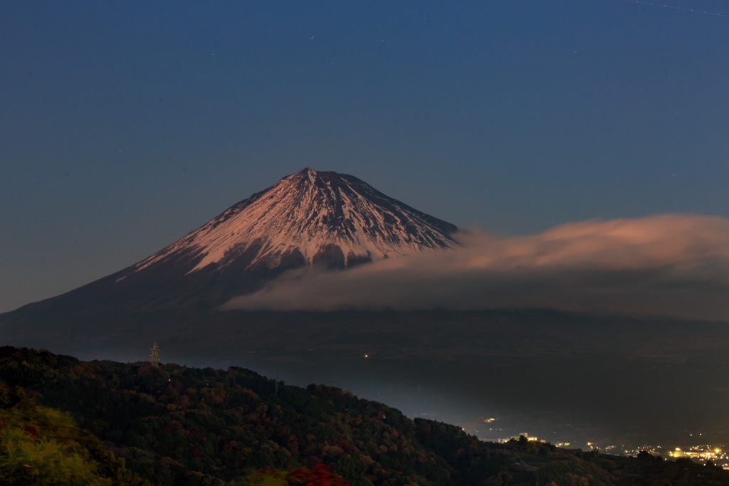 日没後の富士山