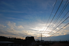 電線と夕日