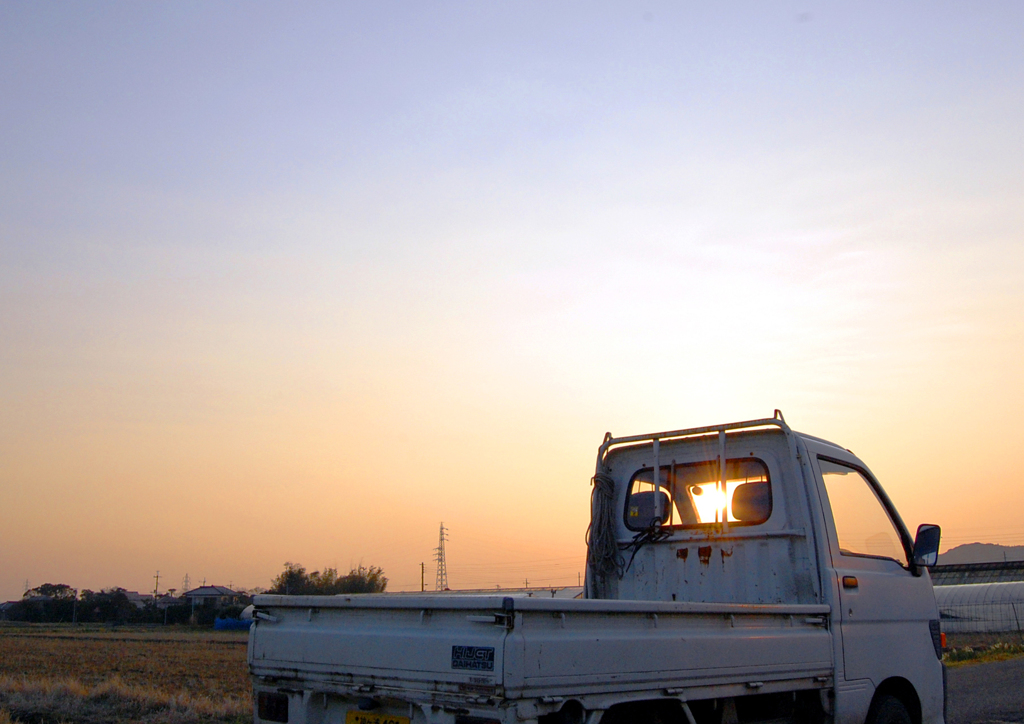 夕日・かつての愛車