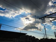 無人駅の空