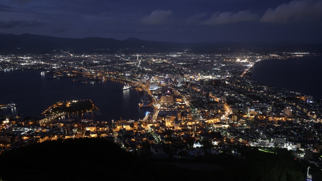 豪雨の後の函館夜景