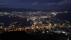 豪雨の後の函館夜景